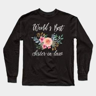 World's best sister-in-law sister in law shirts cute with flowers Long Sleeve T-Shirt